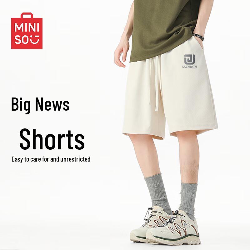 MINISO Men s Heavyweight Straight-Leg Knit Athletic Shorts 3XL