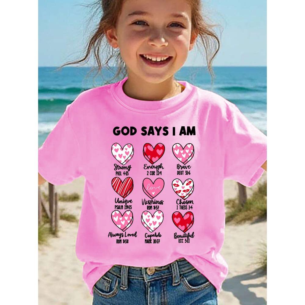 Summer Fashion Girls Short-sleeved T-shirt. Cartoon Pattern Printed Casual Versatile Top