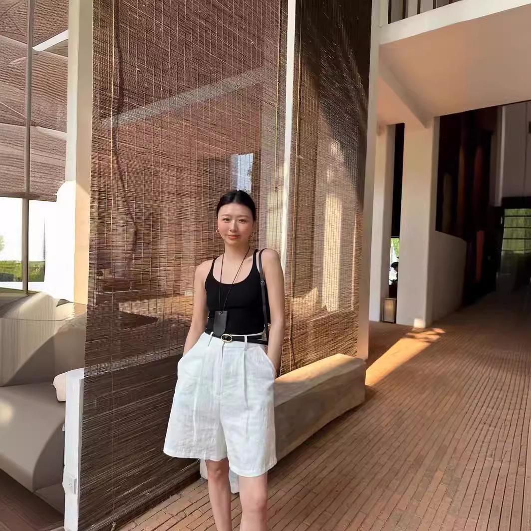 

2024 Женские универсальные льняные шорты средней длины самостилизованного кроя: Похудение и увеличение роста. Small