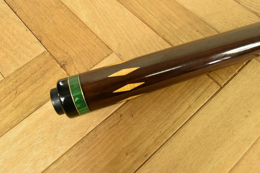Dale Perry Custom Cue Speedster 4 Cocobolo Micarta Malachite Rings with COA & Case