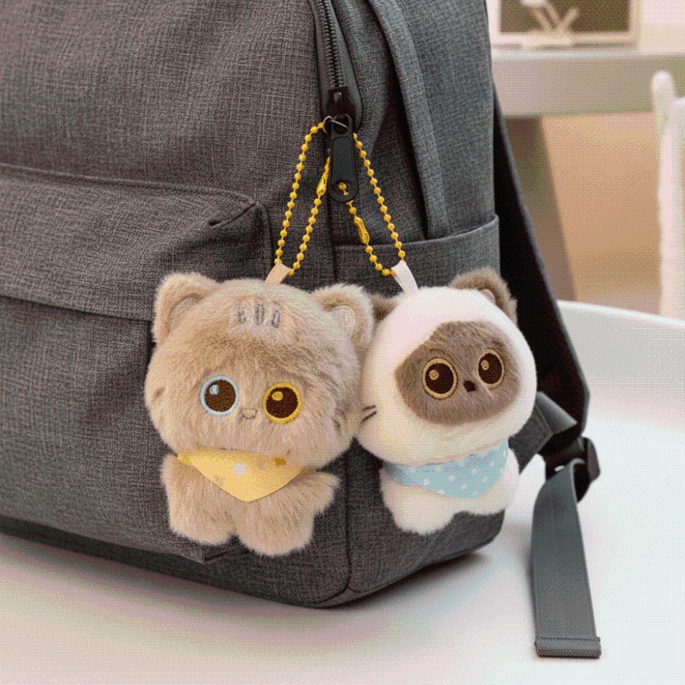 Soft Magnetic Kitten Ornament Fuzzy Cup Edge Pendant Mini Stuffed Cat Cat Key Chains Students