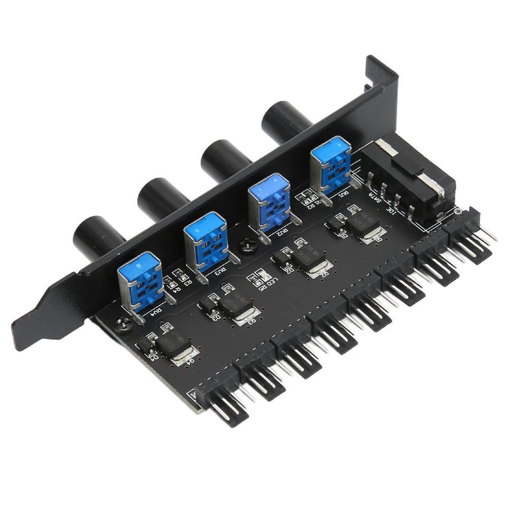 4 Knob Design Fan Speed Controller 8 Channels PWM Fan Hub Practical PC Fan Hub  CPU Cooling