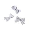 14K Gold Plated Zircon Spacer Beads, Bow Tie, Through Hole, Loose Beads for DIY Handmade Bracelets