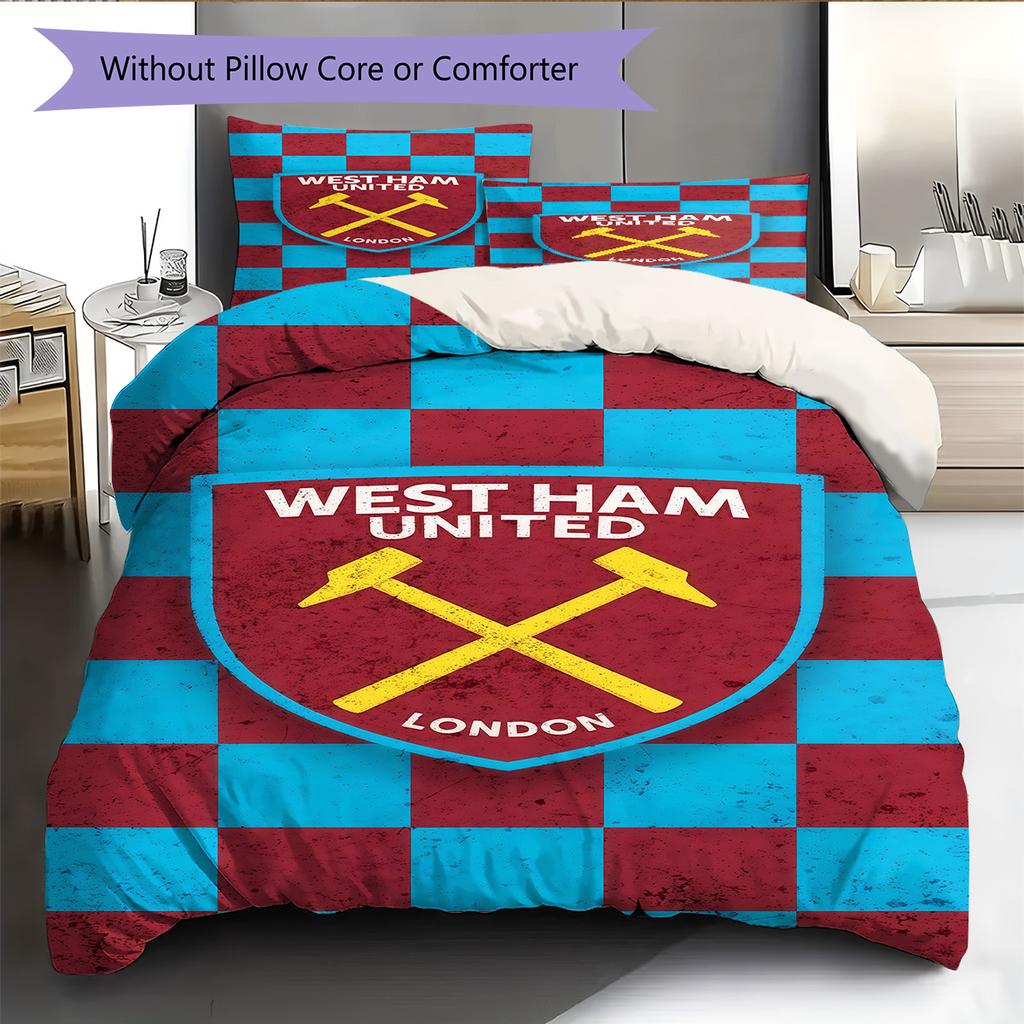 WHUFC Logo Bedding Quilt Set Quilt Cover Pillowcase Home Decoration Birthday Gift (1 * Duvet Cover + 2 * Pillowcase, Without Core)