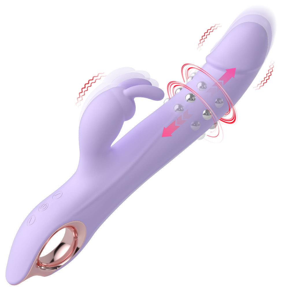 Frauen-Rotationsperlen-Vibrator mit automatischem Ein- und Ausfahren für Paare