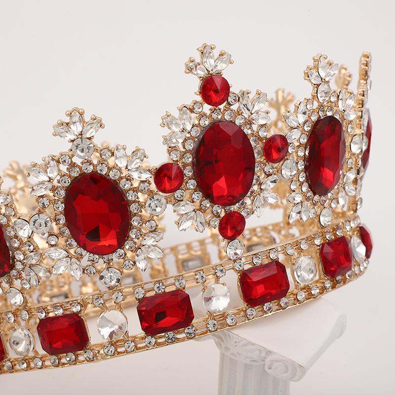 Ретро свадебная корона в стиле барокко со стразами — фото 5