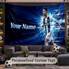 Wandtapijt met aangepaste naam Cristiano Ronaldo patroon Gepersonaliseerde bedrukte stof Wanddecoratie