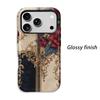 Opulent Premium Vintage Rose Baroque Damask Art Graphic Film Aesthetic Protective Shockproof Bumper Phone Case Cover For iPhone 14 15 16 Pro Max Plus