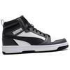 Puma Rebound V6 392326-03 White/Black/Shadow Grey Unisex Mid-Top Retro Basketball Sneakers