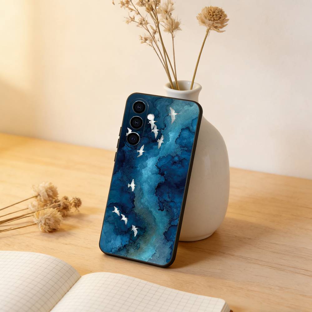 Sea Phone Case For Samsung Galaxy A73,A72,A71,A70,A53,A52,A51,Soft Silicone Black Cover