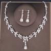 Set de cercei colier coroană de cristal de lux Set de bijuterii de mireasă cu strasuri Accesorii de păr pentru nuntă de mireasă Set de tiare pentru coroană