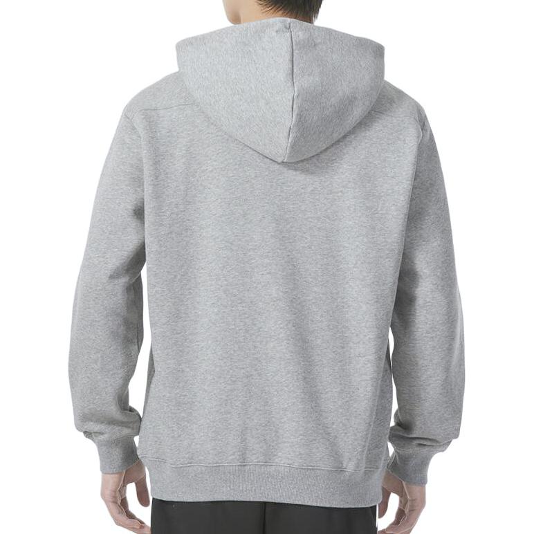 adidas Logo Embroidered Loose Fit Long Sleeve Hoodie Men Hoodies Gray IN3165