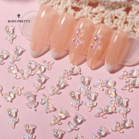 Exquisite Nail Flower Nails Ornaments Decor DIY Ice Penetration Aurora Effect