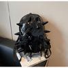 School bag trendy spike design backpack trendy cool personality glossy three-dimensional hedgehog fried street student backpack