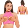Womens Open Cup Underwired Bra Crop Top Backless Vest Wet Look Patent Leather Camisole Tops Clubwear