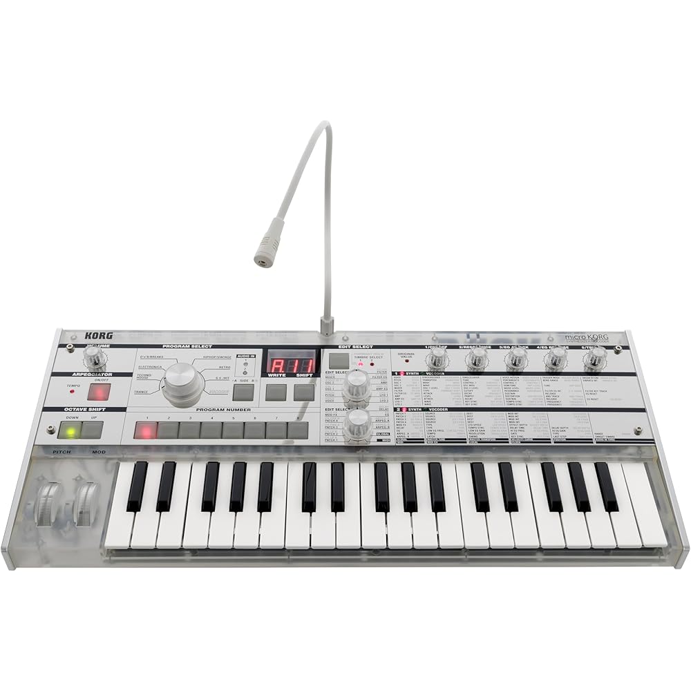KORG KORG Analog Modeling Synthesizer, MicroKorg Crystal 20th Anniversary Model Vocoder, Battery ...