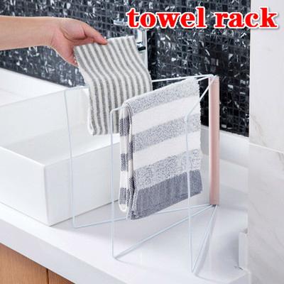 1 STÜCKE Drei Handtuchhalter Rack Metall Faltbare Handtuch Kleidung Lappen Regal Küchenspüle Desktop Handtuch Schwamm
