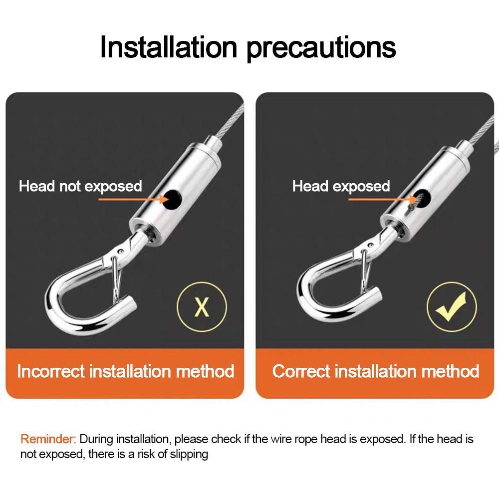 New Stainless Steel Wire Rope Adjustable With Locking Suspension Lanyard Retractable Fastening
