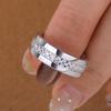 0.54cttw Full Moissanite Mens Wedding Band   CopperPolished Flat Minimalist Design Men Ring Anniversary Jewelry Gift