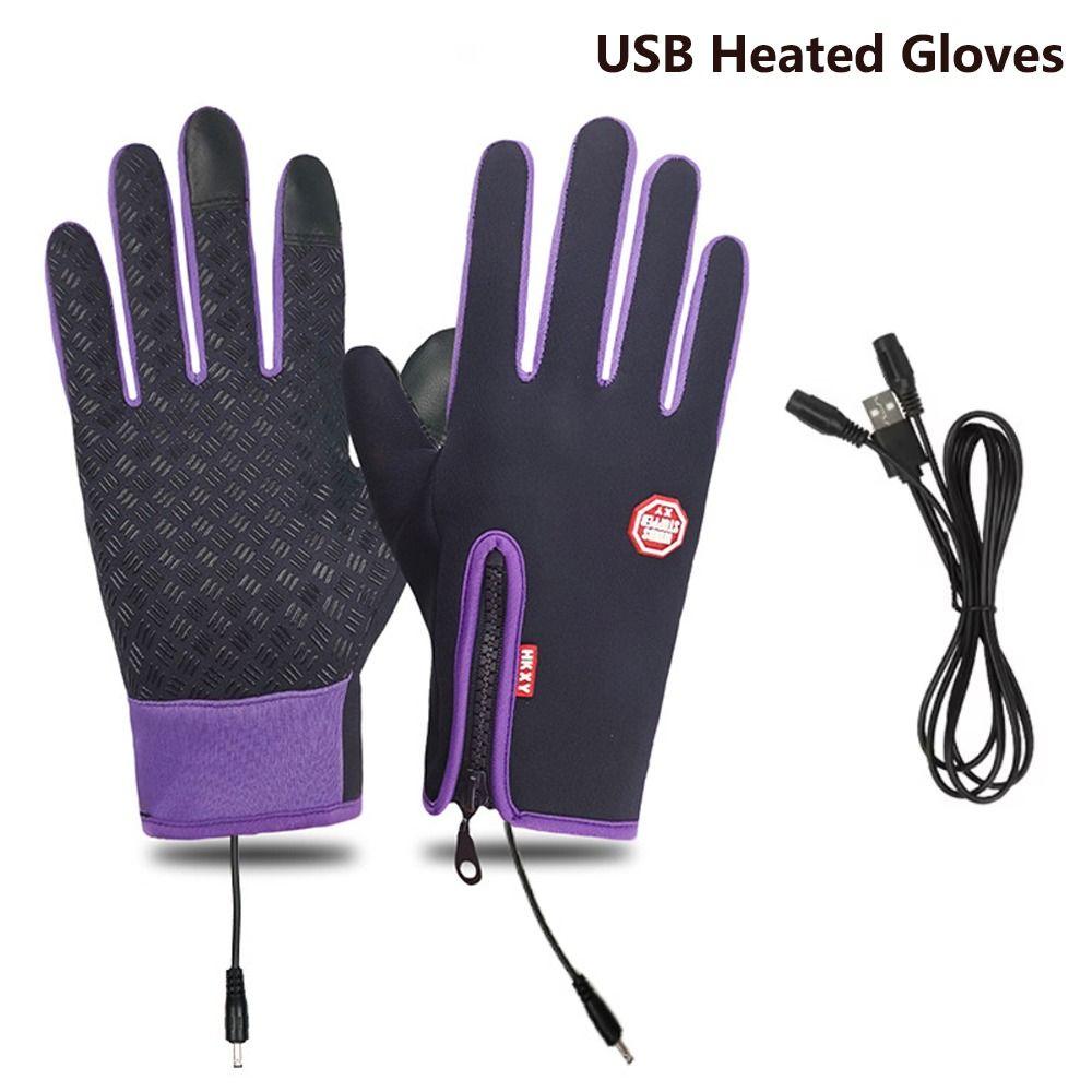 Windproof USB Heated Gloves Non-Slip Ski Gloves New Riding Gloves  Motorcycle Cycle