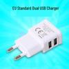 EU Dual-Port 5V 1A USB Mobile Charger, European Round Head, 5W