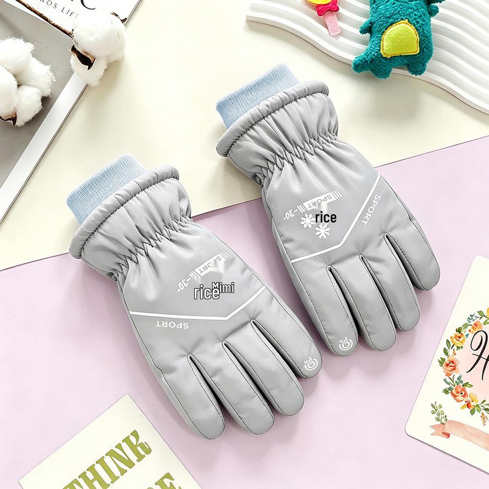 Kids' Winter Ski Gloves: Waterproof, Windproof, Thick Fleece-Lined for Boys & Girls Snow Play, Cycling, and Outdoor Activities