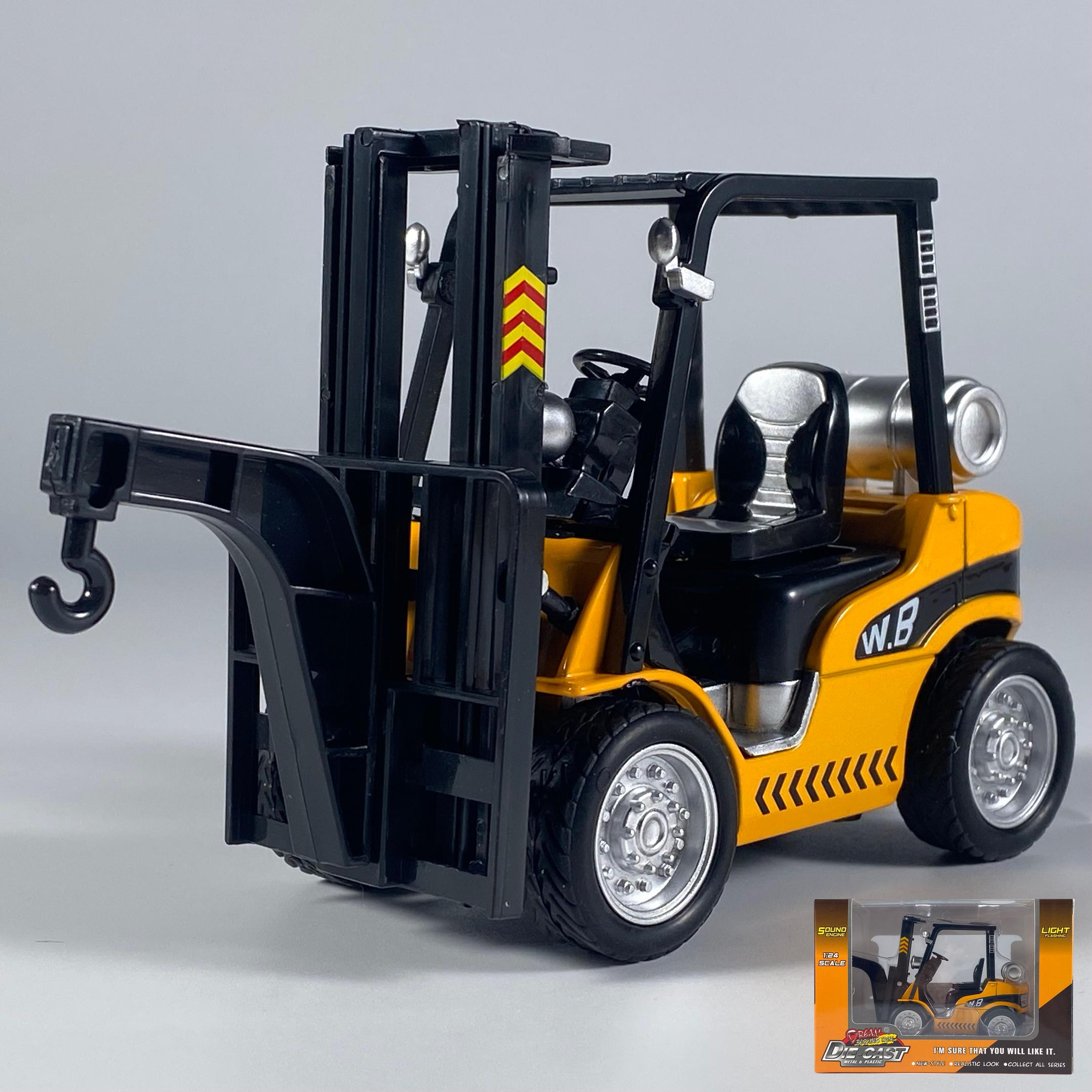 

1:24 Forklift Crane Industrial Handling Vehicle Alloy Metal Diecast Model Car Collection Hobby Decoration Gifts Children Toy Car