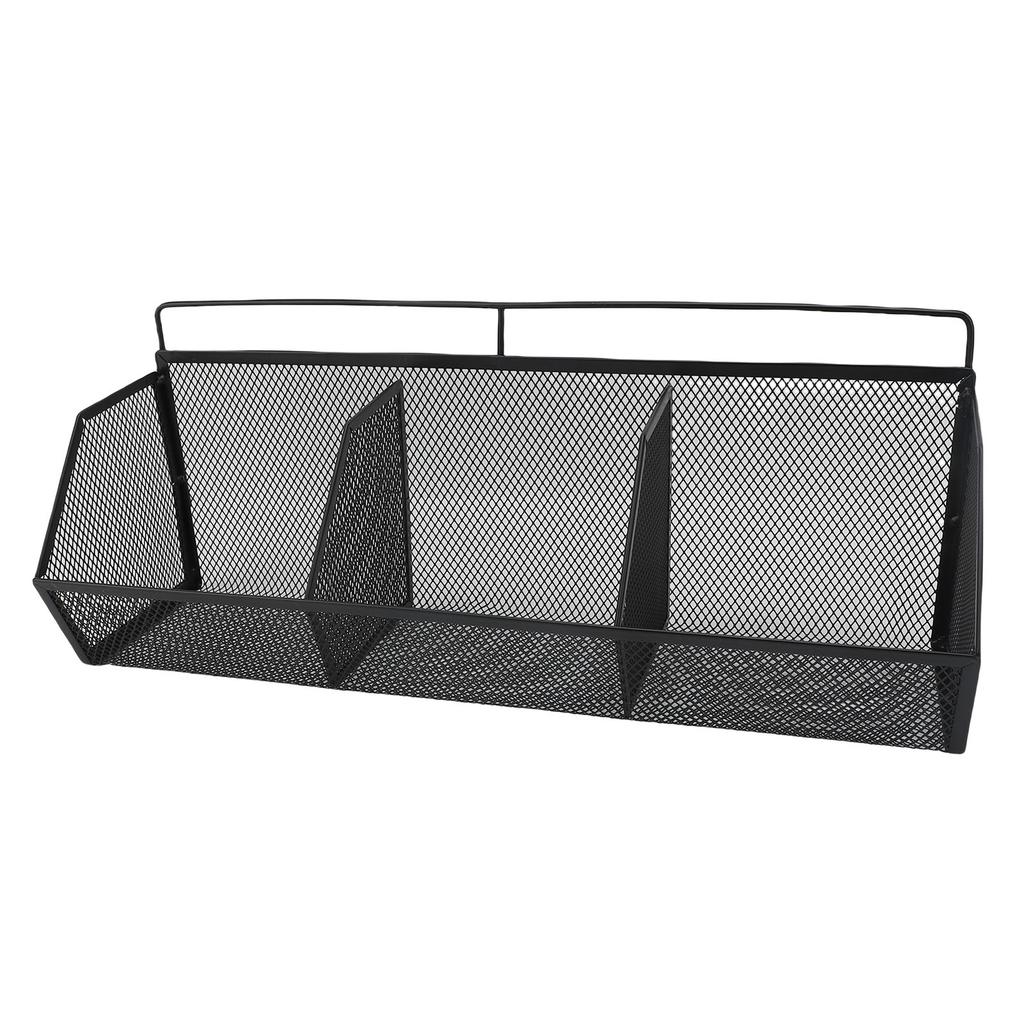 3 Grids Hanging Basket Wall Mount Slanted Opening Metal Wire Storage   for Kitchen Bathroom Laundry Room