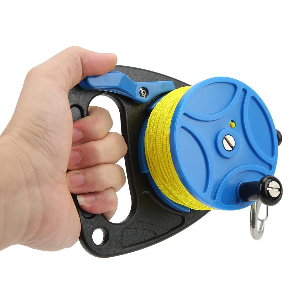 Anchor Rope Diving Anchor Rope Finger Reel with 83m Wire for Cave Expulsion Diving Reel, Reel, Spool, Multi-Purpose Clip, (Blue Wheels)