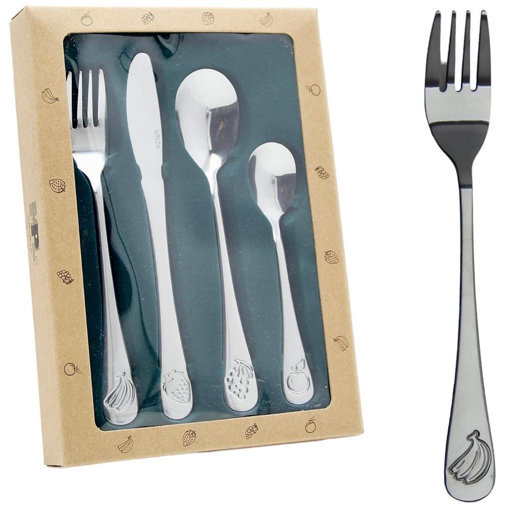 Steel Children'S Cutlery Set 4 Pieces Spoon Fork Knife Spoon Set