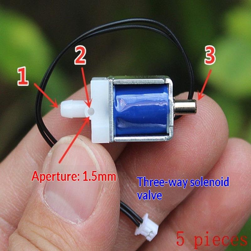 Micro Electric Solenoid Valve DC 3.7V 3 Way Design for Miniature DIY Air Control 1 or 1/5Pcs Set for Model Engineering Uses