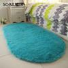 Bedroom Decoration Anti-Slip Home Oval Fluffy Soft Plush Carpet Floor Mat Area Rugs Bedside Shaggy