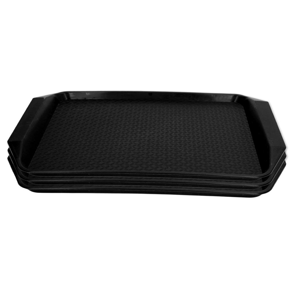 3PCS Colorful Food Tray Rectangle Thickened Binaural Plastic Tray Heat Resistance Stackable Cafeteria Trays for Hotel