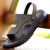 Sandalen Herren 2025 neu Oberbekleidung Fahren Dual-Purpose Herrensandalen Latexpolster weiche Sohle große Größe Strandschuhe