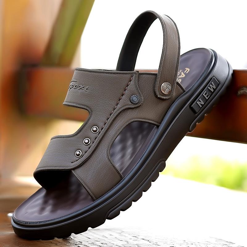 Sandalen Herren 2025 neu Oberbekleidung Fahren Dual-Purpose Herrensandalen Latexpolster weiche Sohle große Größe Strandschuhe