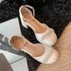 Thick Heel Light Mouth Word with Thick Heel Mary Jane Single Shoes Female Style Student Female Sandals