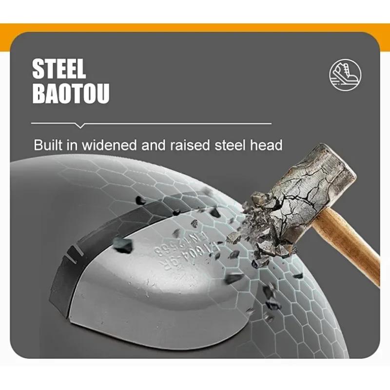 Anti Splash Water Safety Shoes Men Wear Resistant Work Boots Steel Toe Shoes Puncture-Proof Protective Shoes Security Sneakers