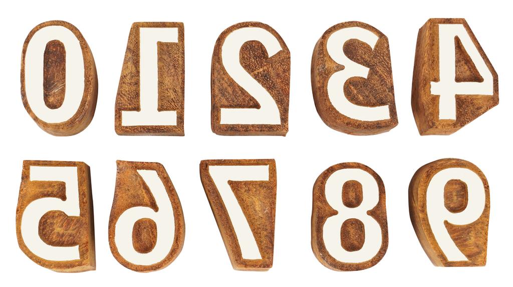 IBA Indianbeautifulart Textilní tiskový blok 0-9 ručně vyřezávaných dřevěných dřevěných čísel Dřevěný blok pro razítko