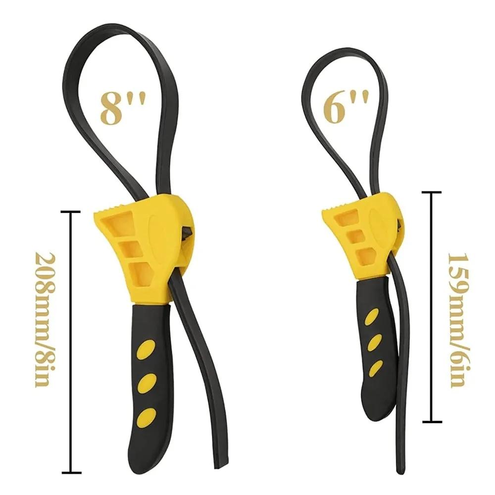 New Universal Rubber Strap Adjustable Wrench Use As Jar Opener Pipe Wrench Rubber Strap Wrenches Used By Mechanics Plumbers Tool