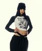 Gillaakaibeu Graphic Raglan Long Sleeve_Black