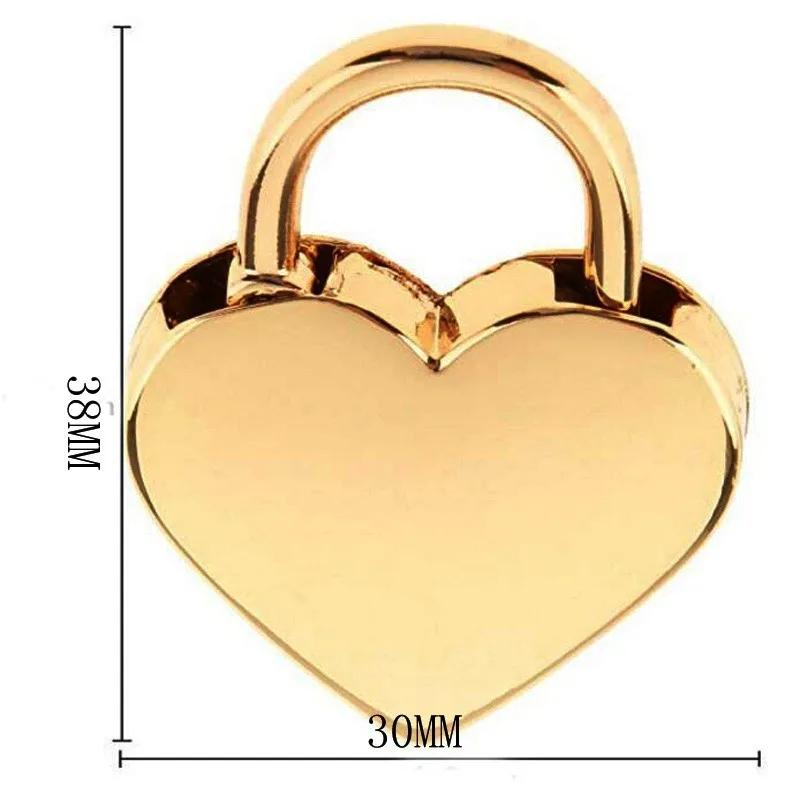 2Pcs Heart Shape Vintage Metal Mini Padlock Bag Suitcase Luggage Box Key Lock with Key.