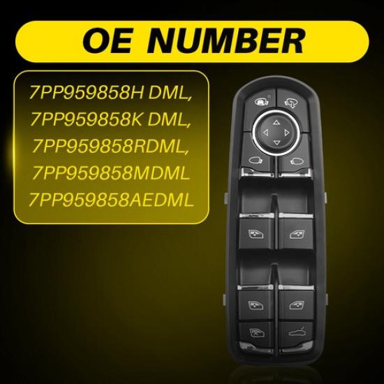 Driver Side Window Switch For 2011-2018 Porsche Panamera Cayenne 7PP959858AEDML
