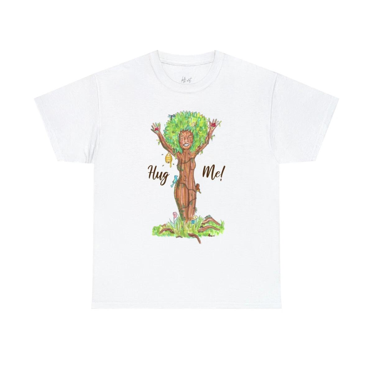 Tree Hugger  Hug Me  Tree Woman Illustration Unisex Graphic T-Shirt M