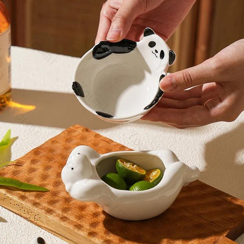 Niedliche Cartoon Keramikschalen Zuhause Köstlicher Hot Pot Kleine Schale High-End Restaurant Dessert- und Snackteller Exquisites Geschirr