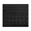 Bottega Veneta Intrecciato Flap Card Case Black/Silver Men Wallets 817397-V4LQ1-8803