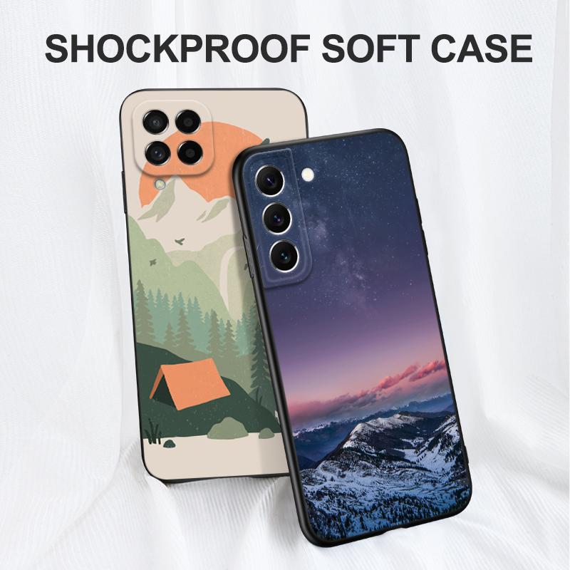 Black tpu Case For Samsung galaxy S22 S20 S21 FE PLUS ultra+S10 E lite back cover night starry sky
