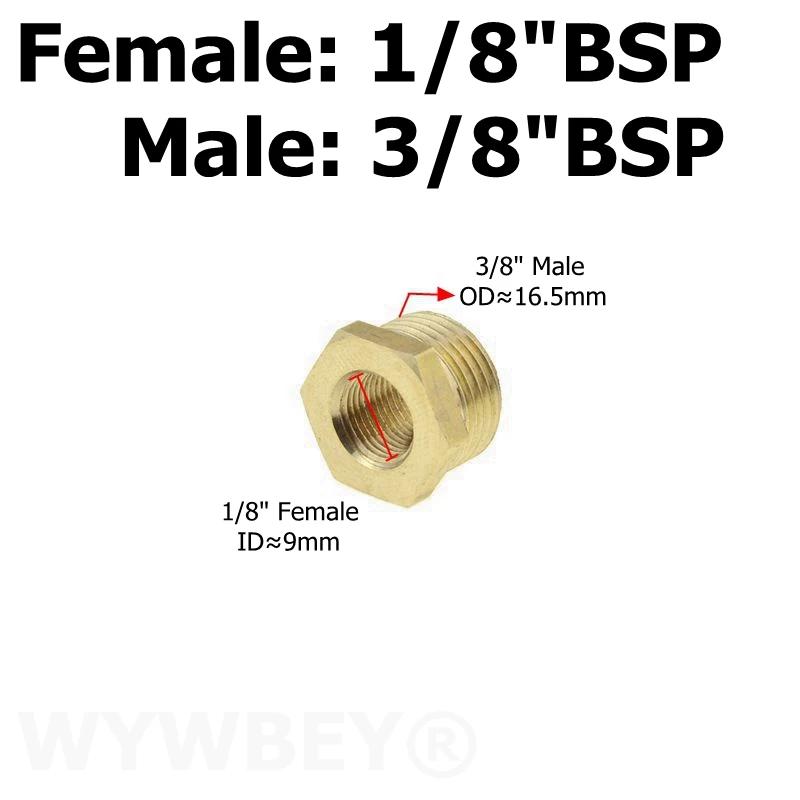 Brass Hex Bushing Reducer Pipe Fitting 1/8 1/4 3/8 1/2 3/4 F to M Threaded Reducing Copper Water Gas Adapter Coupler Connector