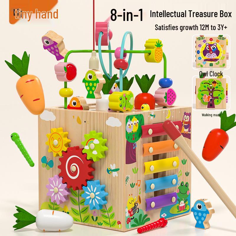 Tre pedagogisk kulelabyrintboks: Tidlig utviklingsleke for spedbarn og småbarn