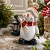 Resin Christmas Snowman Garden Decoration for Holiday Outdoor Ornament