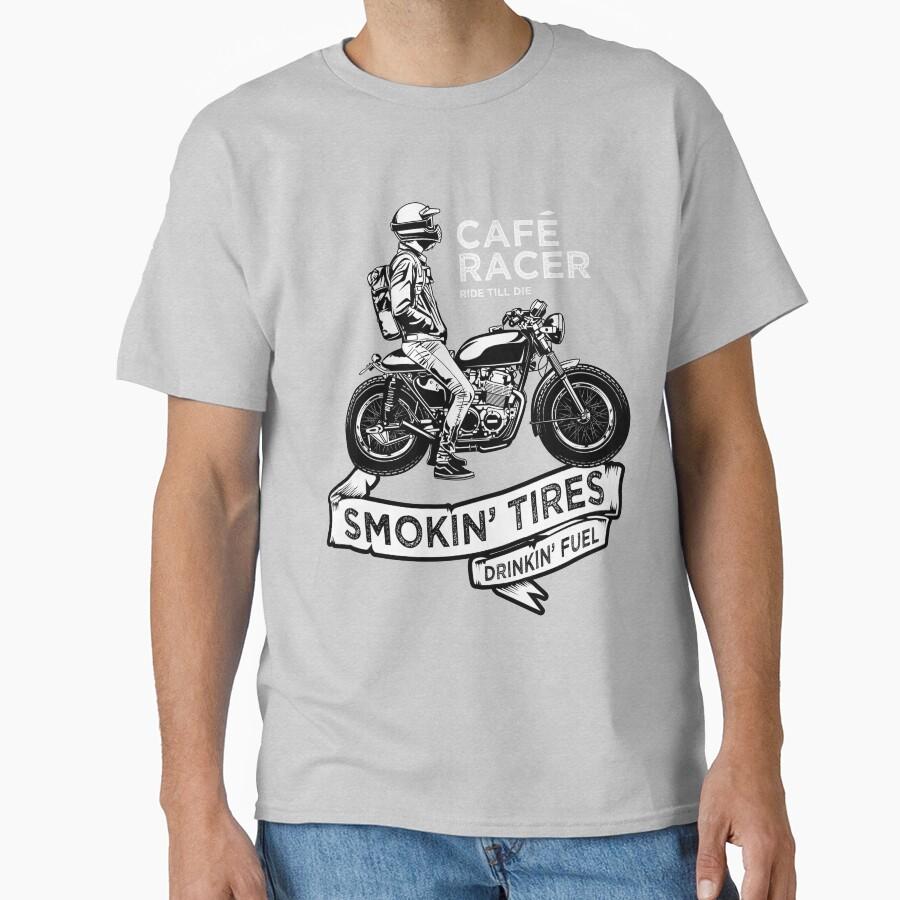 Cafe Racer Bikers Classic Motorcycle Rider 100% cotton printed Vintage T Shirt large size Adult tops S-6XL